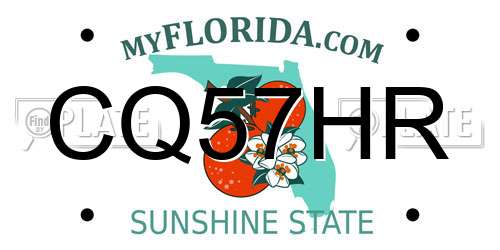 CQ57HR Florida License Plate