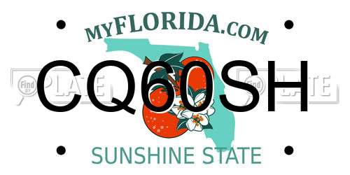 CQ60SH Florida License Plate