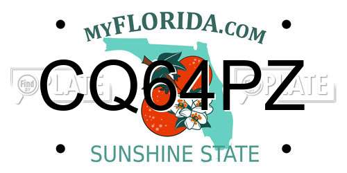 CQ64PZ Florida License Plate