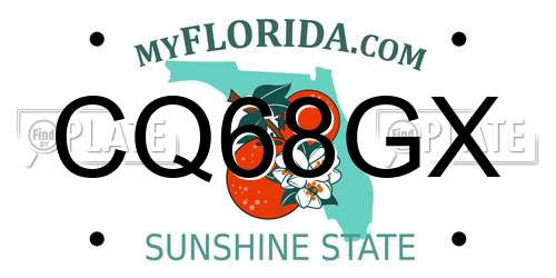 CQ68GX Florida License Plate