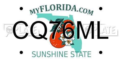 CQ76ML Florida License Plate