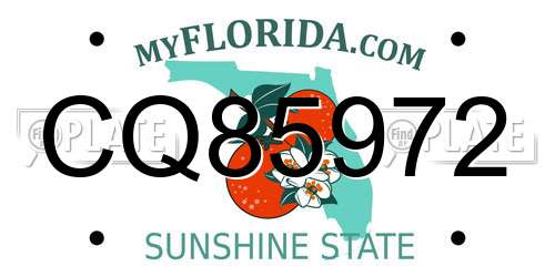 CQ85972 Florida License Plate