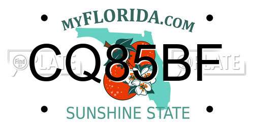 CQ85BF Florida License Plate