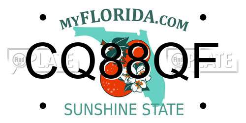 CQ88QF Florida License Plate