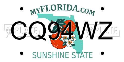 CQ94WZ Florida License Plate