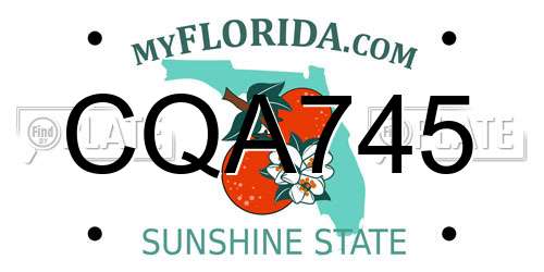 CQA745 Florida License Plate