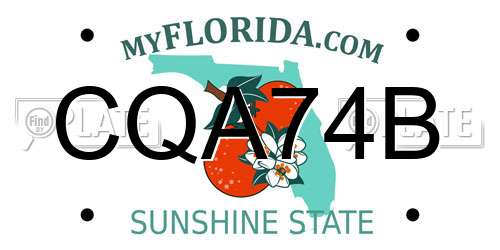 CQA74B Florida License Plate