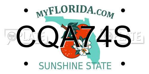 CQA74S Florida License Plate
