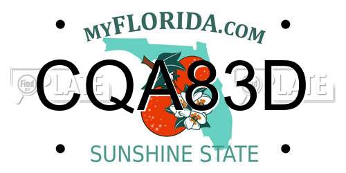 CQA83D Florida License Plate