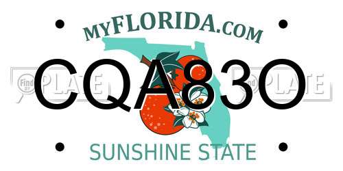 CQA83O Florida License Plate