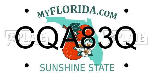 CQA83Q Florida License Plate