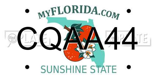 CQAA44 Florida License Plate