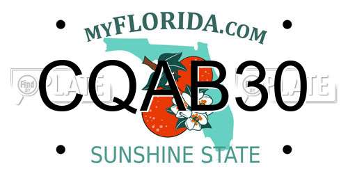 CQAB30 Florida License Plate