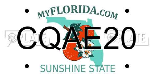 CQAE20 Florida License Plate