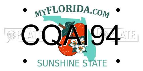 CQAI94 Florida License Plate