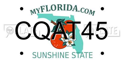 CQAT45 Florida License Plate