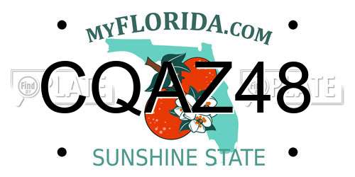 CQAZ48 Florida License Plate