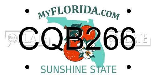 CQB266 Florida License Plate