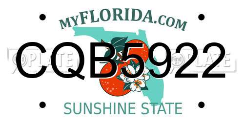 CQB5922 Florida License Plate