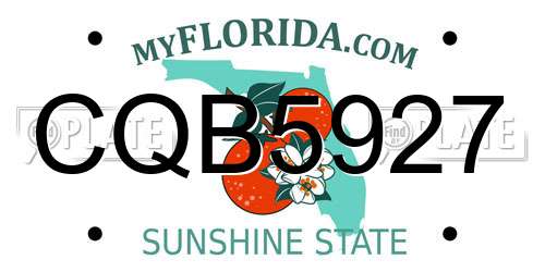 CQB5927 Florida License Plate