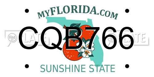 CQB766 Florida License Plate