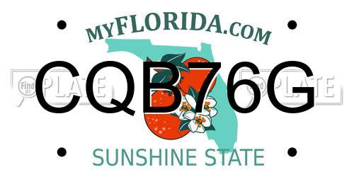 CQB76G Florida License Plate