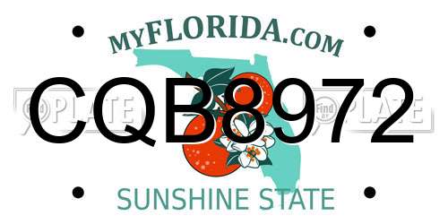 CQB8972 Florida License Plate