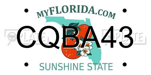 CQBA43 Florida License Plate