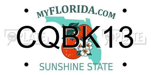 CQBK13 Florida License Plate