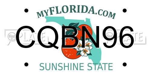 CQBN96 Florida License Plate