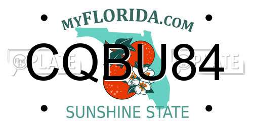 CQBU84 Florida License Plate