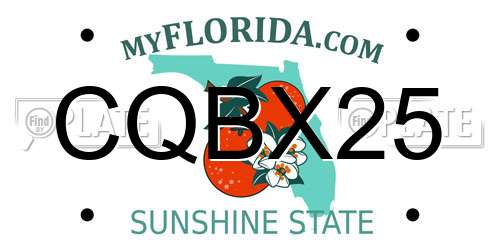 CQBX25 Florida License Plate