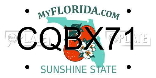 CQBX71 Florida License Plate