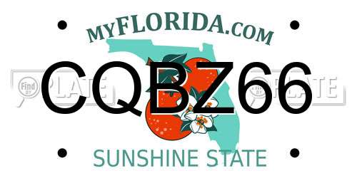 CQBZ66 Florida License Plate