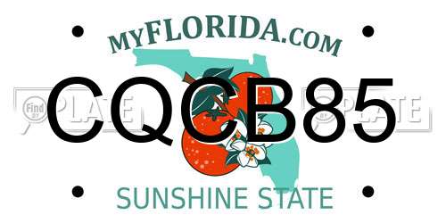 CQCB85 Florida License Plate
