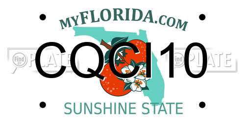 CQCI10 Florida License Plate