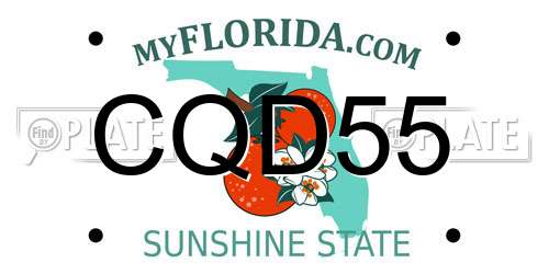 CQD55 Florida License Plate