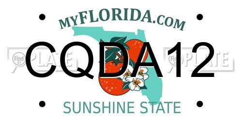 CQDA12 Florida License Plate