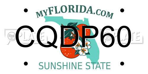 CQDP60 Florida License Plate
