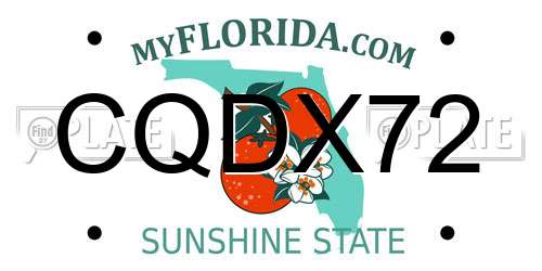 CQDX72 Florida License Plate