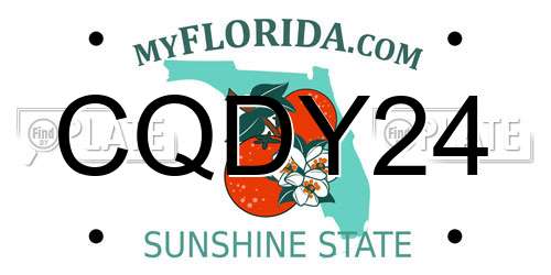 CQDY24 Florida License Plate