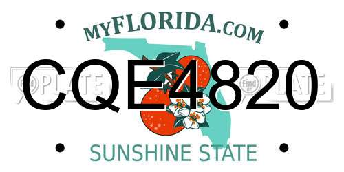 CQE4820 Florida License Plate