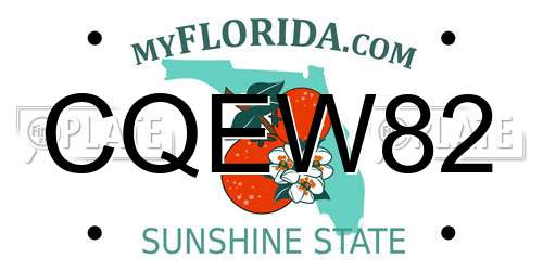 CQEW82 Florida License Plate