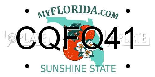 CQFQ41 Florida License Plate