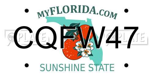 CQFW47 Florida License Plate