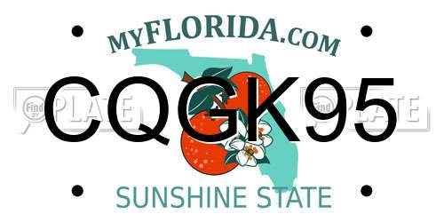 CQGK95 Florida License Plate