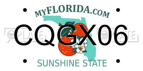 CQGX06 Florida License Plate