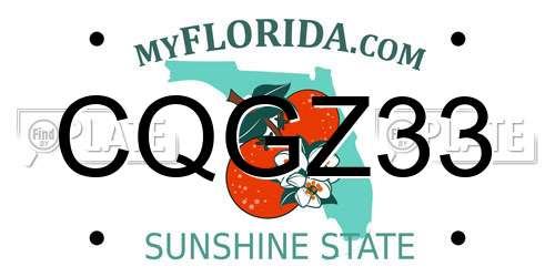 CQGZ33 Florida License Plate