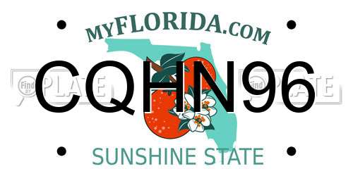 CQHN96 Florida License Plate