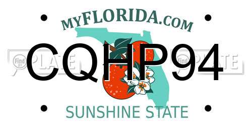 CQHP94 Florida License Plate